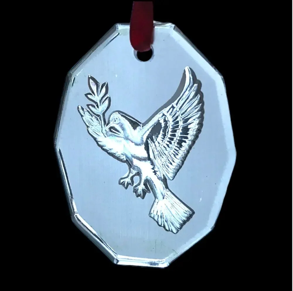 VTG Crystal Brands of Ireland Crystal Christmas Ornament - Dove of Peace